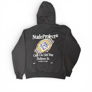 Nude Project Time Hoodie Ash Gray XL  Pullover Heavyweight Oversized Streetwear